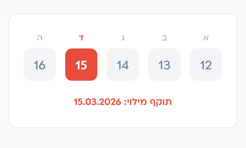 תאריך תוקף למילוי וחתימה